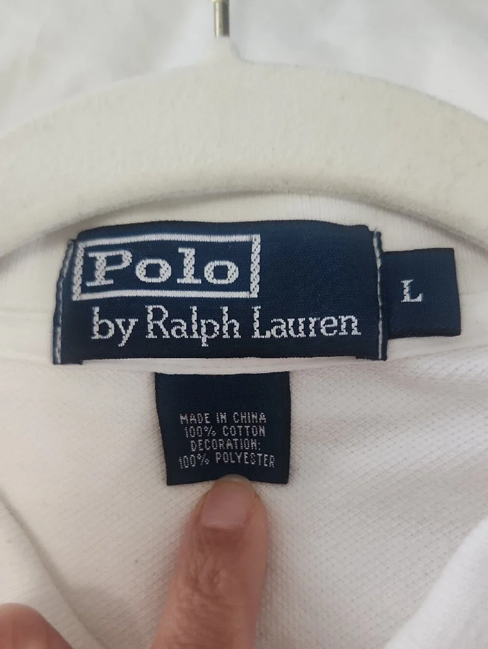 Polo by Ralph Lauren White Polo with Navy USA & Flag Embroidery